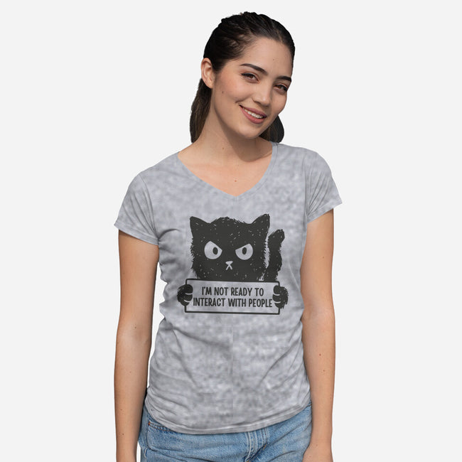 I'm Not Ready To Interact With People-Womens-V-Neck-Tee-brunopires