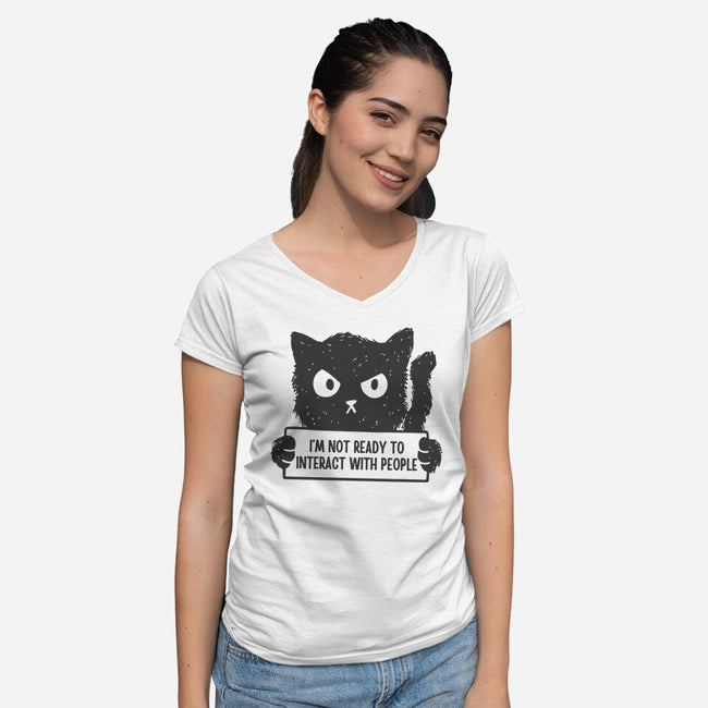 I'm Not Ready To Interact With People-Womens-V-Neck-Tee-brunopires