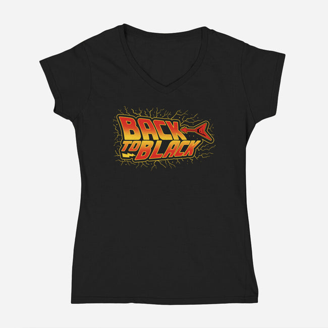 Back To Black-Womens-V-Neck-Tee-erion_designs