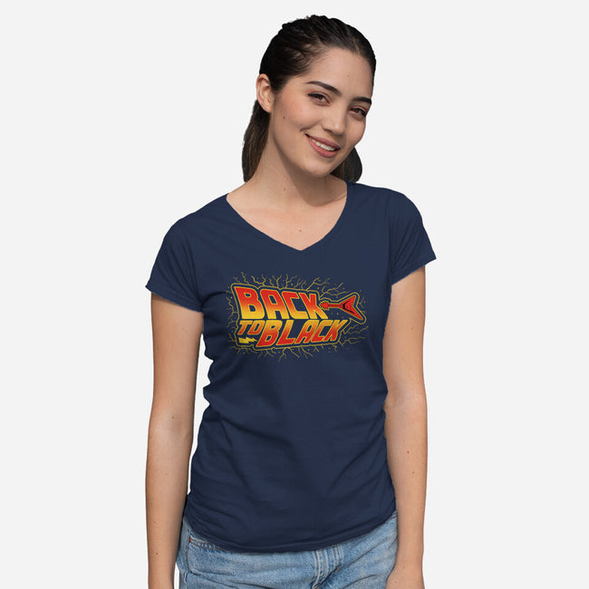 Back To Black-Womens-V-Neck-Tee-erion_designs