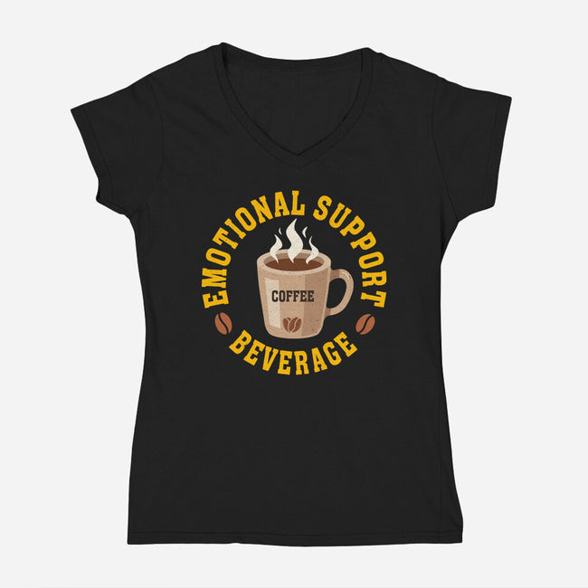 Coffee Emotional Support Beverage-Womens-V-Neck-Tee-erion_designs