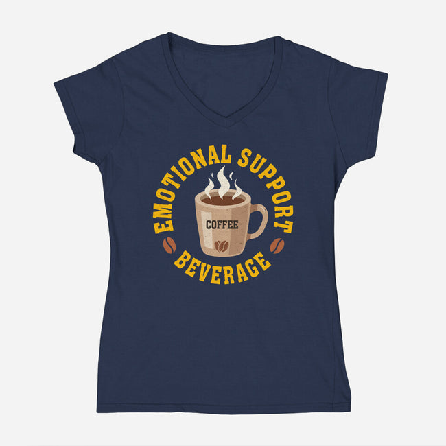 Coffee Emotional Support Beverage-Womens-V-Neck-Tee-erion_designs