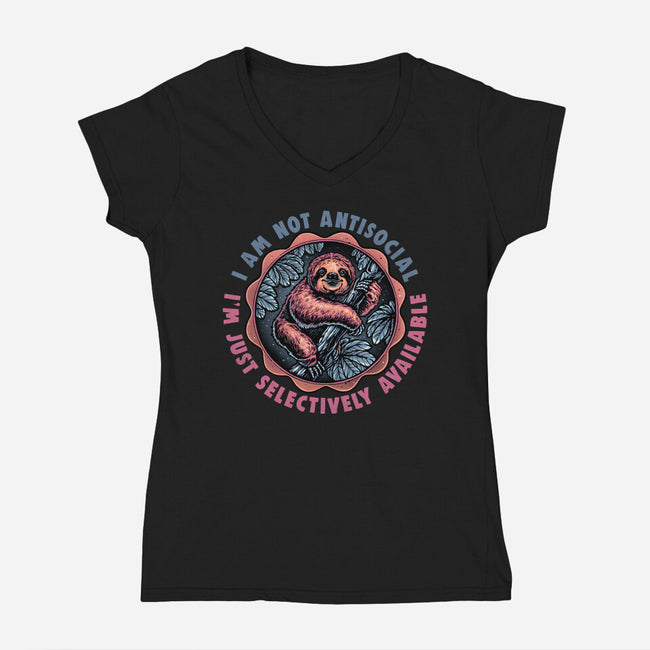 Selectively Available-Womens-V-Neck-Tee-glitchygorilla