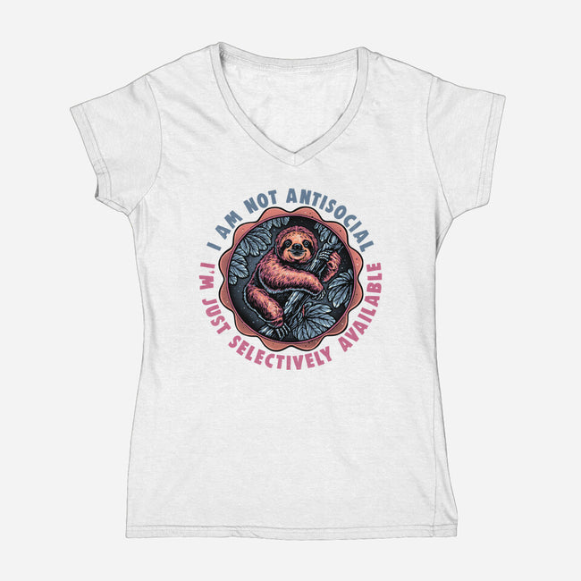 Selectively Available-Womens-V-Neck-Tee-glitchygorilla