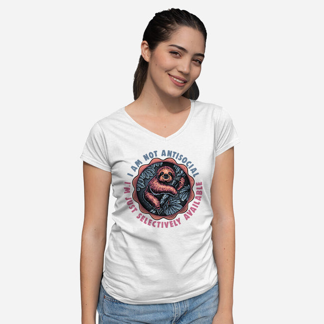 Selectively Available-Womens-V-Neck-Tee-glitchygorilla