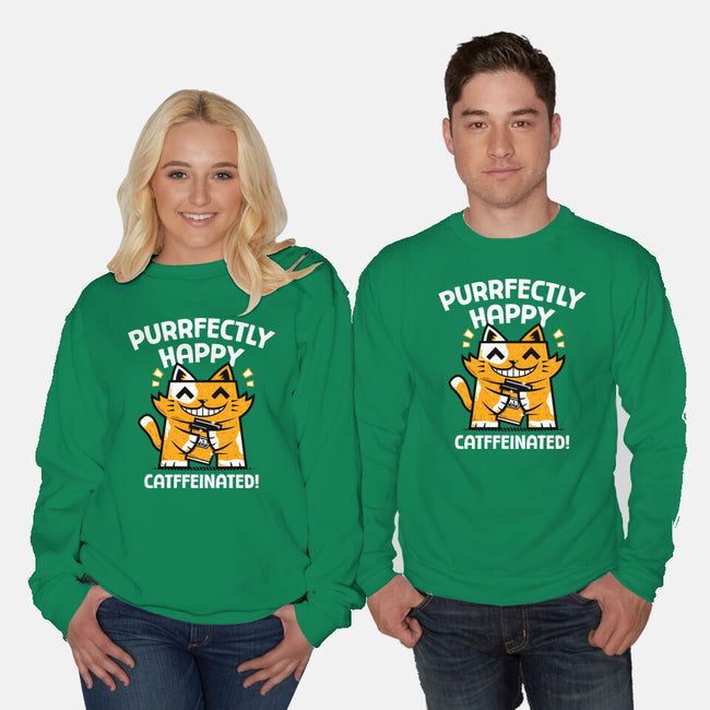 Purrfectly Happy-Unisex-Crew Neck-Sweatshirt-krisren28