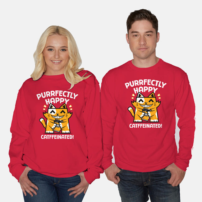 Purrfectly Happy-Unisex-Crew Neck-Sweatshirt-krisren28