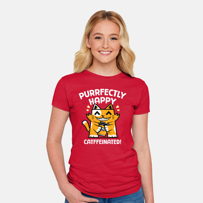 Purrfectly Happy-Womens-Fitted-Tee-krisren28