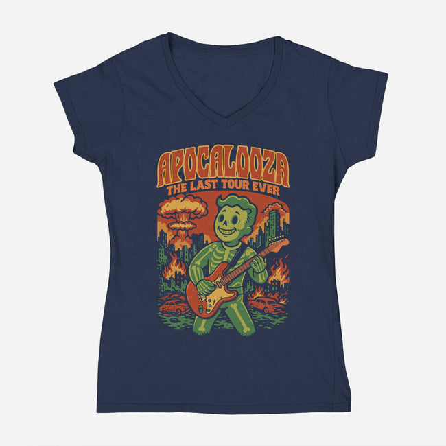 Apocalooza-Womens-V-Neck-Tee-Popnotic