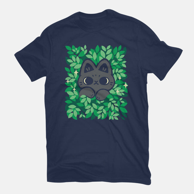 Cute Black Cat Peeking-Mens-Basic-Tee-xMorfina