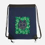 Cute Black Cat Peeking-None-Drawstring-Bag-xMorfina