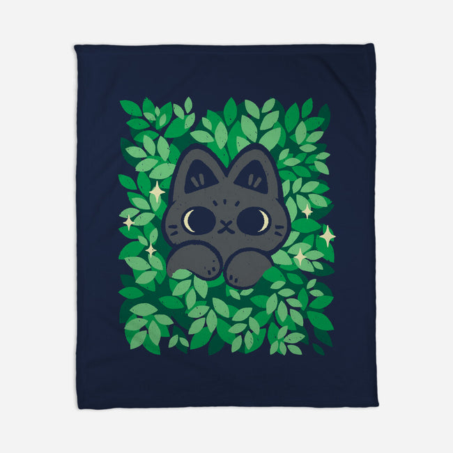 Cute Black Cat Peeking-None-Fleece-Blanket-xMorfina