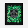 Cute Black Cat Peeking-None-Stretched-Canvas-xMorfina