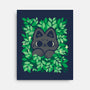 Cute Black Cat Peeking-None-Stretched-Canvas-xMorfina