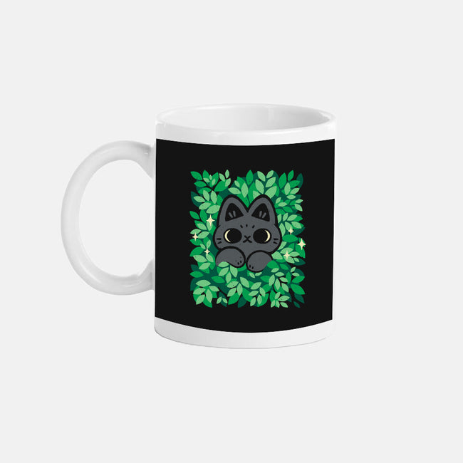 Cute Black Cat Peeking-None-Mug-Drinkware-xMorfina