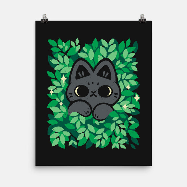 Cute Black Cat Peeking-None-Matte-Poster-xMorfina