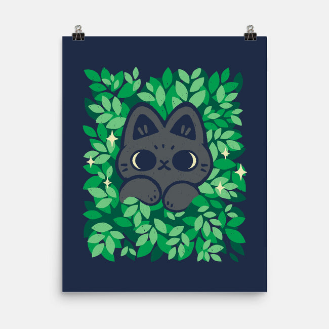 Cute Black Cat Peeking-None-Matte-Poster-xMorfina
