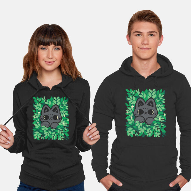 Cute Black Cat Peeking-Unisex-Pullover-Sweatshirt-xMorfina