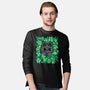 Cute Black Cat Peeking-Mens-Long Sleeved-Tee-xMorfina