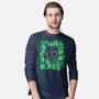 Cute Black Cat Peeking-Mens-Long Sleeved-Tee-xMorfina