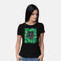 Cute Black Cat Peeking-Womens-Basic-Tee-xMorfina