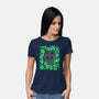 Cute Black Cat Peeking-Womens-Basic-Tee-xMorfina