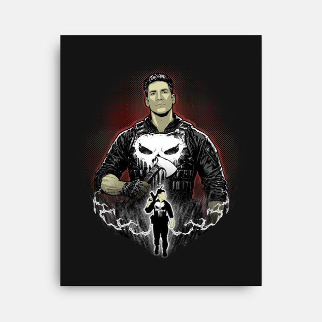 Skull Vigilante Shadow Work-None-Stretched-Canvas-Astrobot Invention