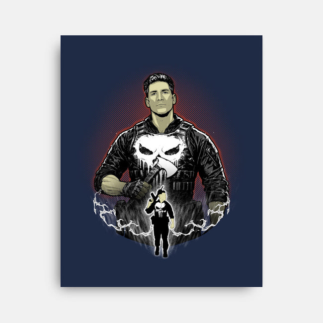 Skull Vigilante Shadow Work-None-Stretched-Canvas-Astrobot Invention