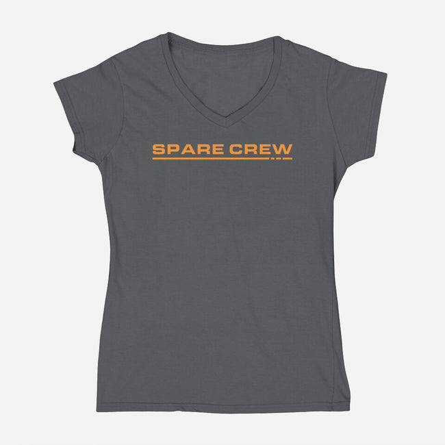 Spare Crew-Womens-V-Neck-Tee-rocketman_art