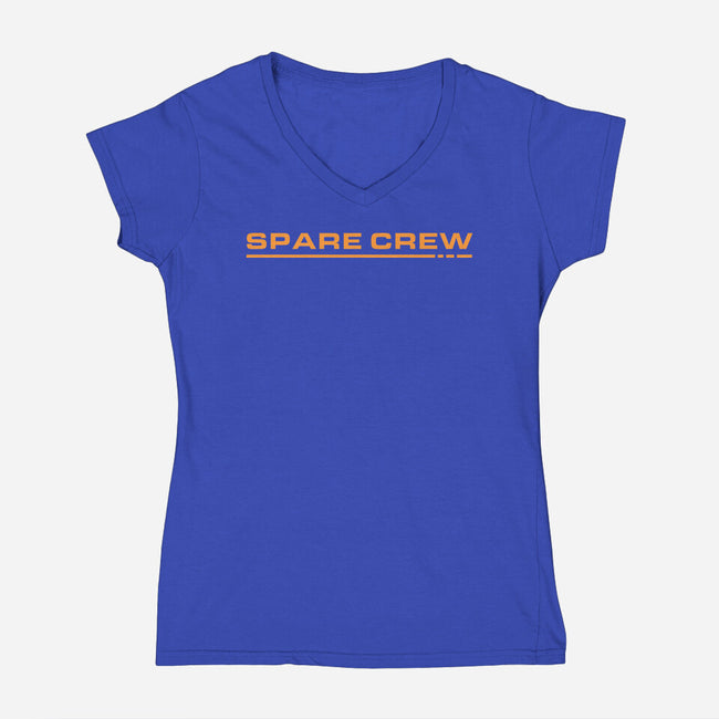 Spare Crew-Womens-V-Neck-Tee-rocketman_art