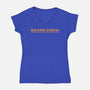 Spare Crew-Womens-V-Neck-Tee-rocketman_art