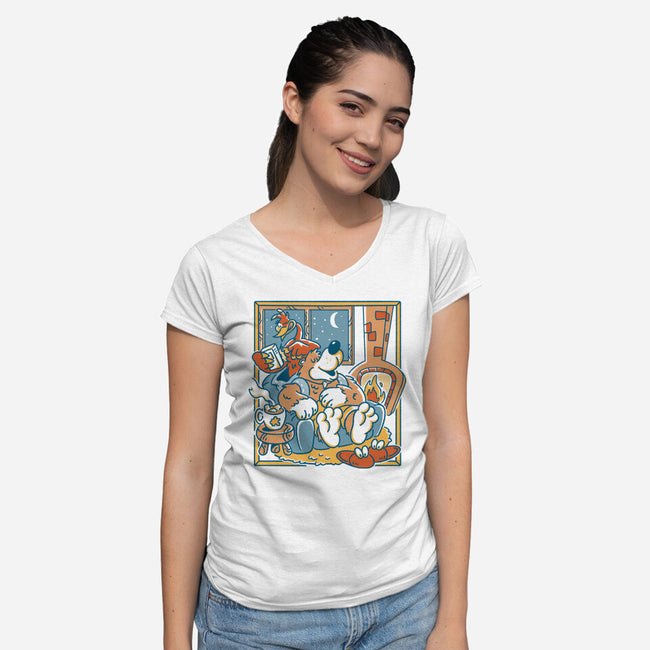 Nighty Night-Womens-V-Neck-Tee-Henrique Torres