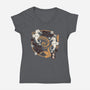 Origami Seahorse-Womens-V-Neck-Tee-NemiMakeit