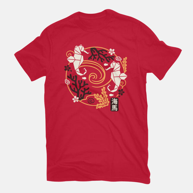 Origami Seahorse-Womens-Basic-Tee-NemiMakeit