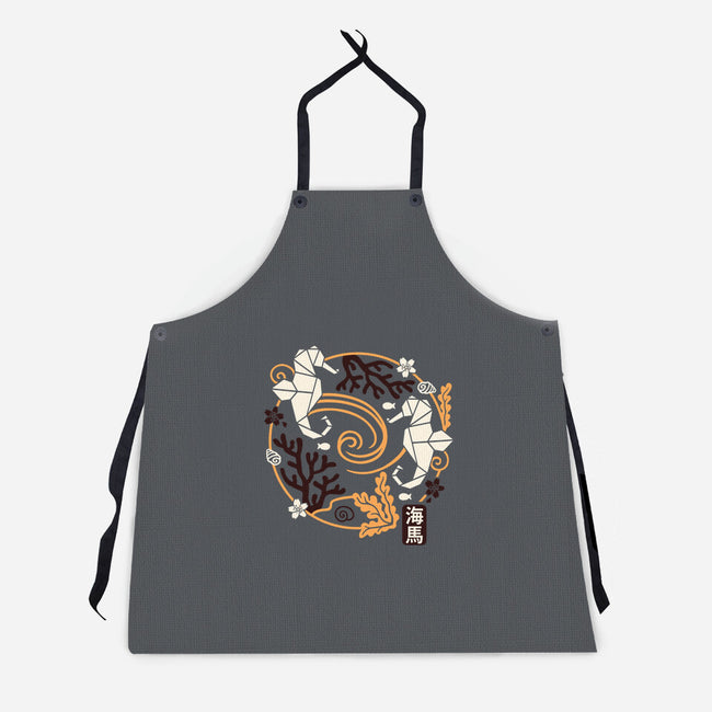 Origami Seahorse-Unisex-Kitchen-Apron-NemiMakeit