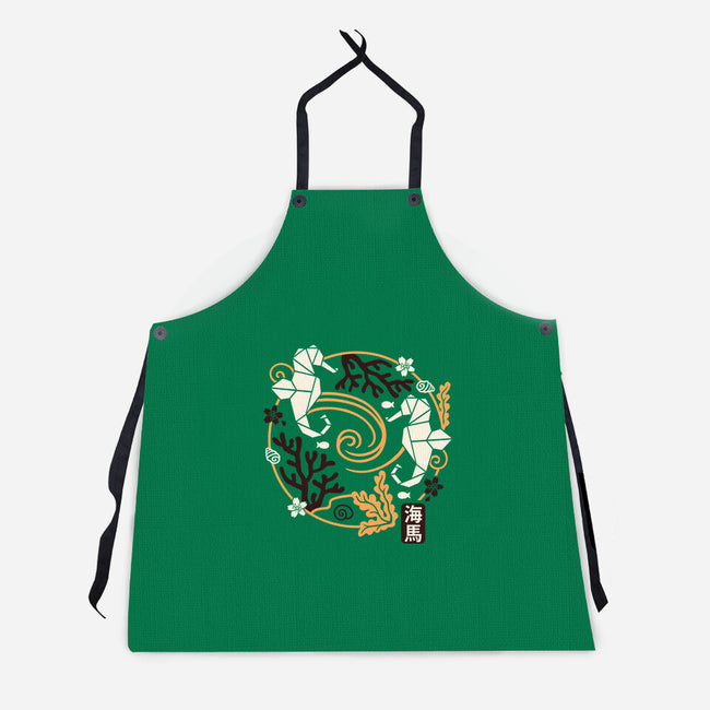 Origami Seahorse-Unisex-Kitchen-Apron-NemiMakeit