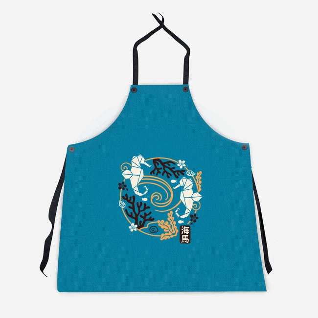 Origami Seahorse-Unisex-Kitchen-Apron-NemiMakeit