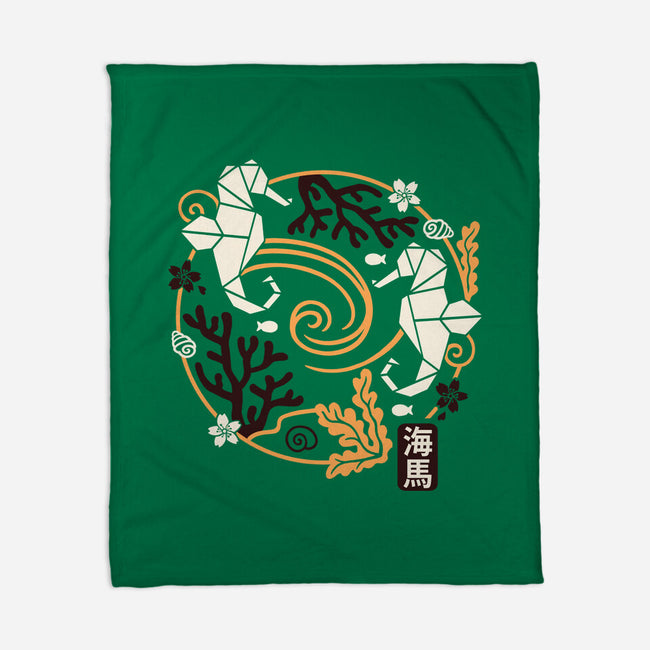 Origami Seahorse-None-Fleece-Blanket-NemiMakeit