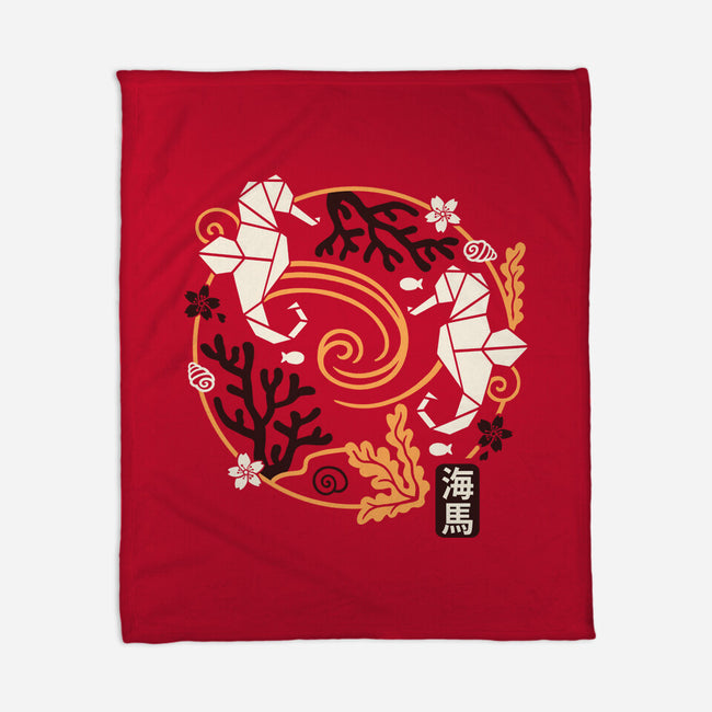 Origami Seahorse-None-Fleece-Blanket-NemiMakeit