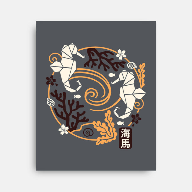 Origami Seahorse-None-Stretched-Canvas-NemiMakeit