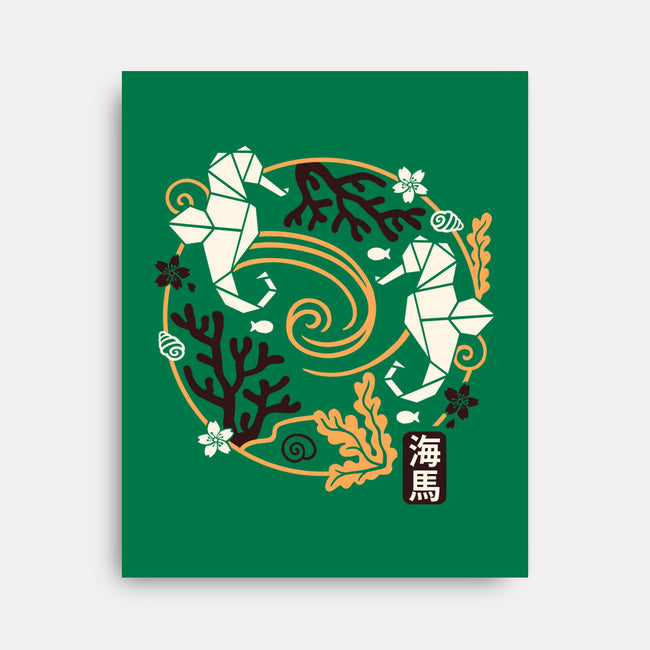 Origami Seahorse-None-Stretched-Canvas-NemiMakeit