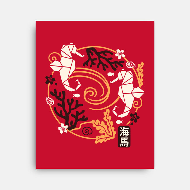 Origami Seahorse-None-Stretched-Canvas-NemiMakeit