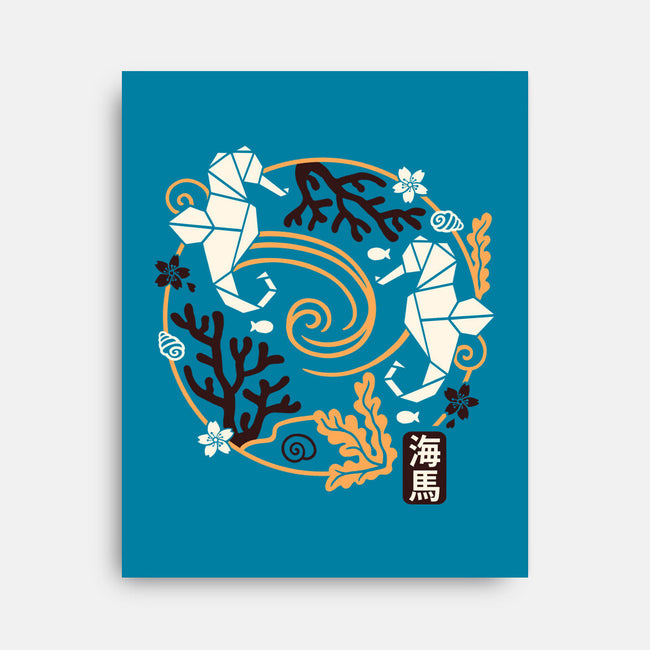 Origami Seahorse-None-Stretched-Canvas-NemiMakeit