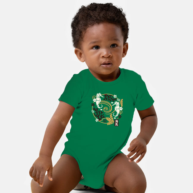 Origami Seahorse-Baby-Basic-Onesie-NemiMakeit