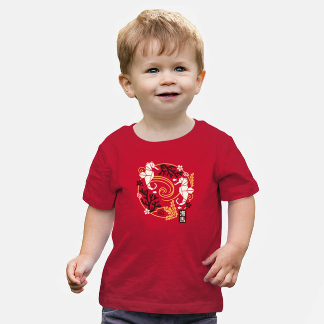 Origami Seahorse-Baby-Basic-Tee-NemiMakeit