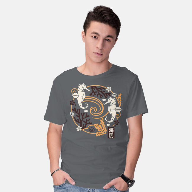 Origami Seahorse-Mens-Basic-Tee-NemiMakeit