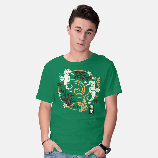 Origami Seahorse-Mens-Basic-Tee-NemiMakeit