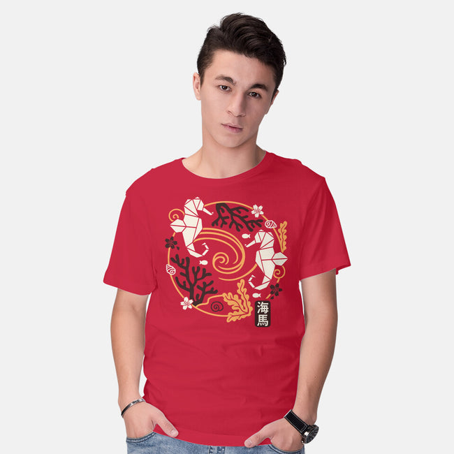 Origami Seahorse-Mens-Basic-Tee-NemiMakeit