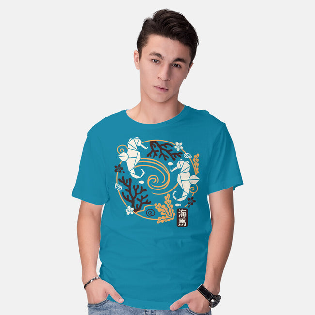 Origami Seahorse-Mens-Basic-Tee-NemiMakeit