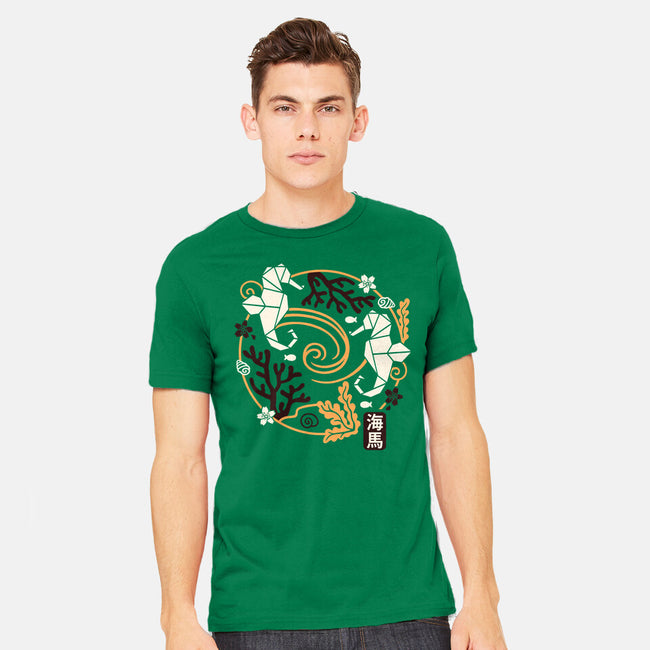 Origami Seahorse-Mens-Heavyweight-Tee-NemiMakeit
